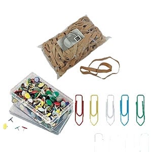 Paperclip, elastiekjes, punaises en magneten