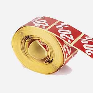 Uitverkoop labels en prijskaarten