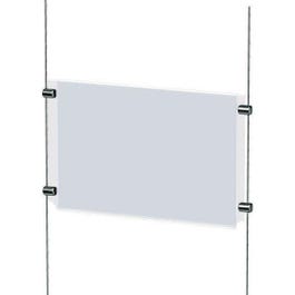 Affichehouder raamdisplay A4 horizontaal doorzichtig voor kabelsysteem Affichehouder raamdisplay A4 horizontaal doorzichtig voor kabelsysteem