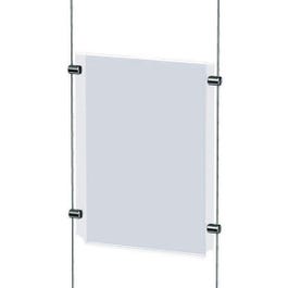 Affichehouder raamdisplay A4 verticaal doorzichtig voor kabelsysteem Affichehouder raamdisplay A4 verticaal doorzichtig voor kabelsysteem
