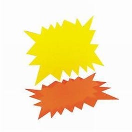 Fluor prijskaart ster karton oranje geel 16x25cm - per 30 Fluor prijskaart ster karton oranje geel 16x25cm - per 30