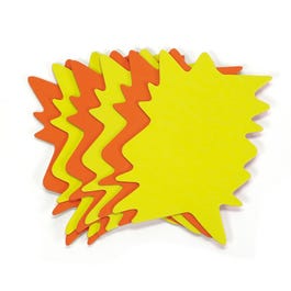 Fluor ster prijskaart karton geel oranje 8x12cm - per 50 Fluor ster prijskaart karton geel oranje 8x12cm - per 50