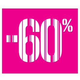 Affiche -60% roze 40x40cm Affiche -60% roze 40x40cm