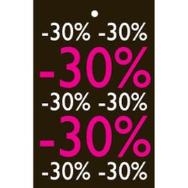 Hangetiketten / prijskaarten Sale -30% zwart 55x85mm - per 250 Hangetiketten / prijskaarten Sale -30% zwart 55x85mm - per 250