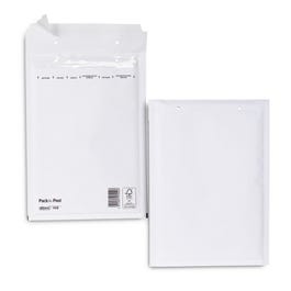 Envelop met luchtkussen wit kraftpapier 17x26,5cm - per 100 Envelop met luchtkussen wit kraftpapier 17x26,5cm - per 100