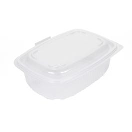 Plastic bakje transparant met klap deksel 800ml 18,5x13,5x6,5cm - per 50 Plastic bakje transparant met klap deksel 800ml 18,5x13,5x6,5cm - per 50