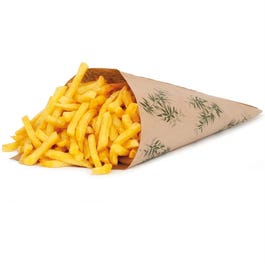 Puntzak patat vetvrij papier Feel Green 400g 34x24cm - per 250 Puntzak patat vetvrij papier Feel Green 400g 34x24cm - per 250