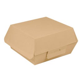 Hamburgerdoos THE PACK gegolfd karton 13x12,5x6.2cm bruin - per 50 Hamburgerdoos THE PACK gegolfd karton 13x12,5x6.2cm bruin - per 50