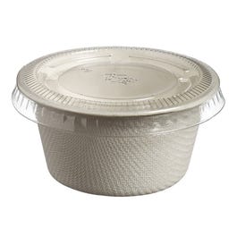 Sauspot houtpulp met PET deksel 50ml - per 50 Sauspot houtpulp met PET deksel 50ml - per 50