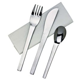 Kit 4/1 bestek inox vork + mes + lepel + servet 20.5cm - per 50 Kit 4/1 bestek inox vork + mes + lepel + servet 20.5cm - per 50