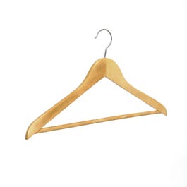 Kledinghanger hout met broeklat naturel 44cm - per 50 Kledinghanger hout met broeklat naturel 44cm - per 50