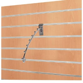 Presentatiestang schuin chroom TBV lamellenwand 25cm Presentatiestang schuin chroom TBV lamellenwand 25cm