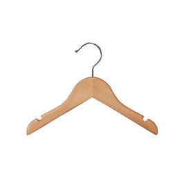 Kledinghanger kinderen hout met inkepingen naturel 32cm - per 6 Kledinghanger kinderen hout met inkepingen naturel 32cm - per 6