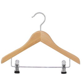 Broekhanger kinderen hout met knijpers naturel 32cm - per 6 Broekhanger kinderen hout met knijpers naturel 32cm - per 6