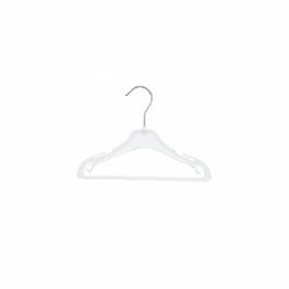 Kledinghanger kinderen plastic met inkepingen en broeklat wit 25cm - per 100 Kledinghanger kinderen plastic met inkepingen en broeklat wit 25cm - per 100