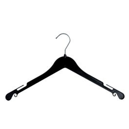 Kledinghanger plastic met inkepingen zwart 43cm - per 100 Kledinghanger plastic met inkepingen zwart 43cm - per 100