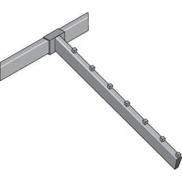 Presentatiestang Queen Vogue schuin geborsteld nikkel voor draagbalk 40cm Presentatiestang Queen Vogue schuin geborsteld nikkel voor draagbalk 40cm