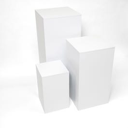 Zuilen wit 45x45x100cm + 40x40x75cm +30x30x50cm - per 3 Zuilen wit 45x45x100cm + 40x40x75cm +30x30x50cm - per 3