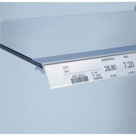 Etikethouder transparant voor glazen legbord kristal afwerking 26x488mm Etikethouder transparant voor glazen legbord kristal afwerking 26x488mm