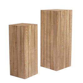 Zuil Westside oud grenen 39x39x100 + 32x32x80cm - per 2 Zuil Westside oud grenen 39x39x100 + 32x32x80cm - per 2