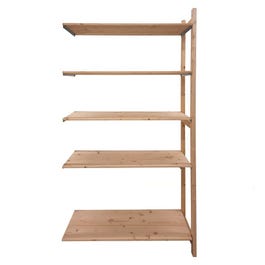 Kit volgens houten rek 5 niveaus 100x40x210cm Kit volgens houten rek 5 niveaus 100x40x210cm