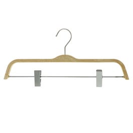 Kledinghanger hout met knijpers antislip naturel 37cm - per 20 Kledinghanger hout met knijpers antislip naturel 37cm - per 20