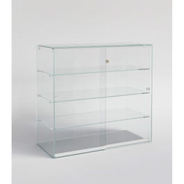 Glasgedeelte zonder sokkel en schroeven dikte glas 6mm H80cm 90x46x90cm Glasgedeelte zonder sokkel en schroeven dikte glas 6mm H80cm 90x46x90cm