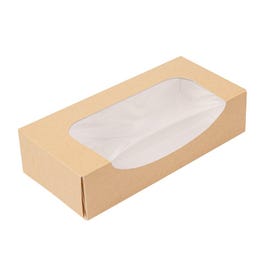 Cateringdoos kraft The Pack carton gegolfd 19.7x9x4,5cm - per 50 Cateringdoos kraft The Pack carton gegolfd 19.7x9x4,5cm - per 50