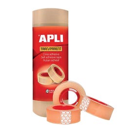 Plakband Apli transparant 19mm x 33m - per 8 Plakband Apli transparant 19mm x 33m - per 8