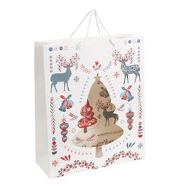 Luxe draagtas Scandinavië wit met handvatten 32+12x38cm - per 12 Luxe draagtas Scandinavië wit met handvatten 32+12x38cm - per 12