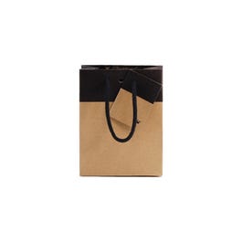 Luxe draagtas kraft zwart 11.4+6.4x14.6cm - per 20 Luxe draagtas kraft zwart 11.4+6.4x14.6cm - per 20