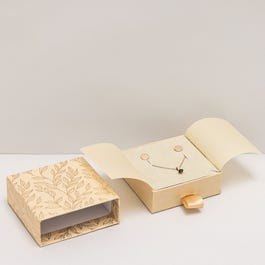 Box case zakleger kraftkarton warm vergulden Bloemen 8x8x3cm - per 5 Box case zakleger kraftkarton warm vergulden Bloemen 8x8x3cm - per 5