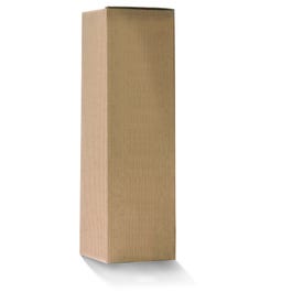 Flesdoos 1 fles ecru geribbeld 9x9x33cm - per 10 Flesdoos 1 fles ecru geribbeld 9x9x33cm - per 10