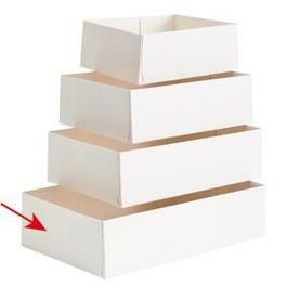 Taartdoos wit karton zonder deksel 20x13x5cm - per 100 Taartdoos wit karton zonder deksel 20x13x5cm - per 100