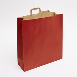 Krafttas met platte handvatten rood 45x15x49cm - per 50 Krafttas met platte handvatten rood 45x15x49cm - per 50
