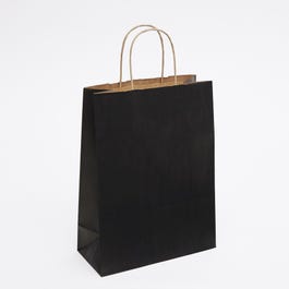 Krafttas met gedraaide handvatten zwart 22x10x29cm - per 50 Krafttas met gedraaide handvatten zwart 22x10x29cm - per 50