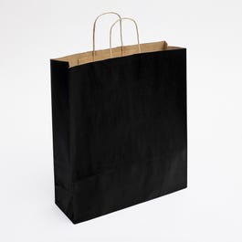 Krafttas met gedraaide handvatten zwart 36x12x41cm - per 50 Krafttas met gedraaide handvatten zwart 36x12x41cm - per 50