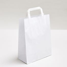 Krafttas met platte handvatten wit 18x8x22cm - per 50 Krafttas met platte handvatten wit 18x8x22cm - per 50