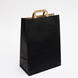 Krafttas met platte handvatten zwart 32x17x45cm - per 50 Krafttas met platte handvatten zwart 32x17x45cm - per 50