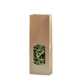 Kruisbodemzak kraft met venster 500g 10,3x5,7x29cm - per 100 Kruisbodemzak kraft met venster 500g 10,3x5,7x29cm - per 100