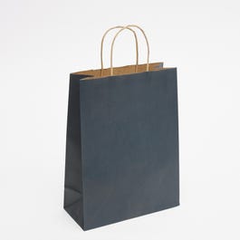 Krafttas met gedraaide handvatten blauw 22x10x29cm - per 50 Krafttas met gedraaide handvatten blauw 22x10x29cm - per 50