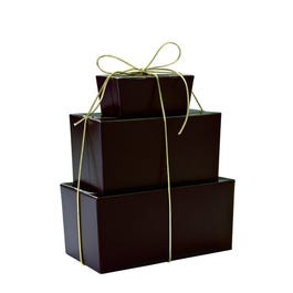 Ballotin moka binnenkant goud 250g - per 50 Ballotin moka binnenkant goud 250g - per 50