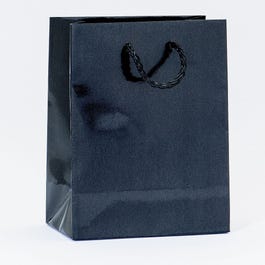 Luxe draagtas glans zwart 11x6x14cm - per 12 Luxe draagtas glans zwart 11x6x14cm - per 12