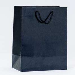 Luxe draagtas glans zwart 18x10x23cm - per 12 Luxe draagtas glans zwart 18x10x23cm - per 12