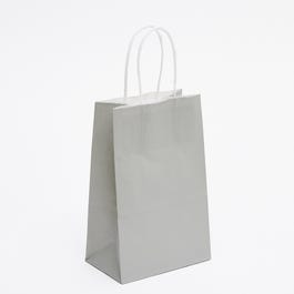 Krafttas met gedraaide handvatten grijs 14x7x21cm - per 50 Krafttas met gedraaide handvatten grijs 14x7x21cm - per 50