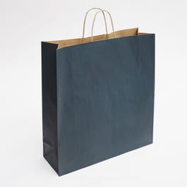 Krafttas met gedraaide handvatten blauw 45x15x49cm - per 50 Krafttas met gedraaide handvatten blauw 45x15x49cm - per 50