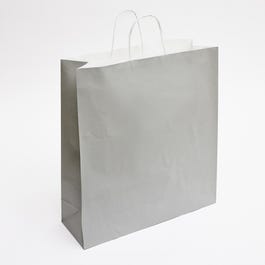 Krafttas met gedraaide handvatten grijs 45x17x48cm - per 50 Krafttas met gedraaide handvatten grijs 45x17x48cm - per 50