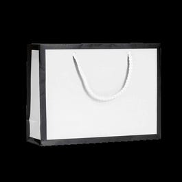 Luxe draagtas wit zwart 36x12x28 - per 12 Luxe draagtas wit zwart 36x12x28 - per 12
