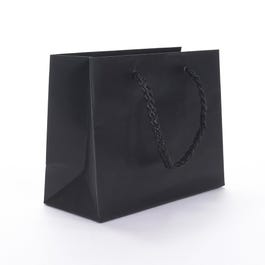 Luxe draagtas mat zwart 14x11x6cm - per 12 Luxe draagtas mat zwart 14x11x6cm - per 12