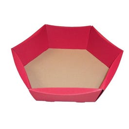 Mand karton zeshoekig rood 43x35,5x13cm - per 10 Mand karton zeshoekig rood 43x35,5x13cm - per 10